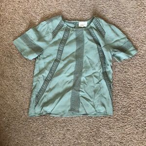 New Adara Lace Detail Top in Sage from Bohme. Size Medium. (still had tags)